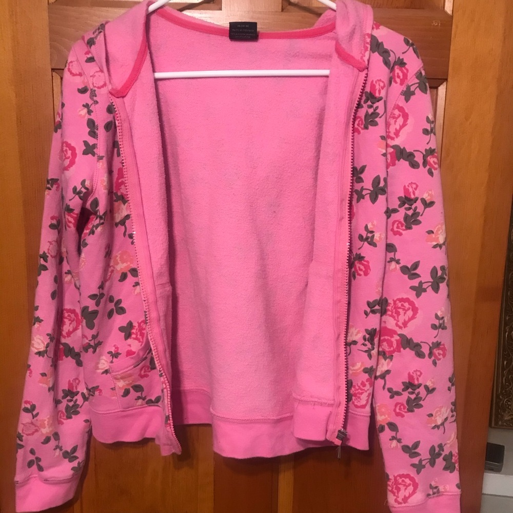 Pink floral hoody
